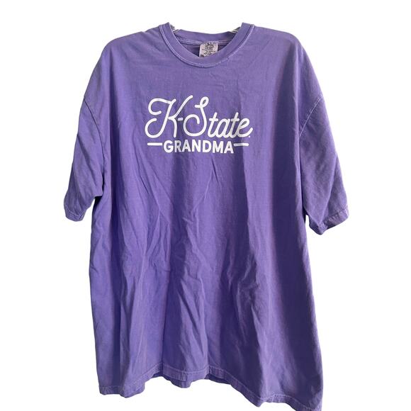 EUC Women's Comfort Colors Light Purple K State Grandma Cotton T Shirt Size 2XL - Picture 1 of 4